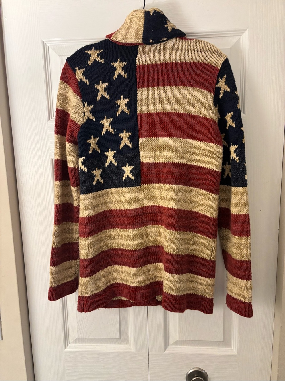 ✨ Polo Ralph Lauren Iconic American Flag Shawl Collar Cardigan — Size S ✨ - Picture 5 of 6